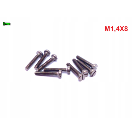 M1,4x8 śruba tytanowa z łbem walcowym płaskim din 84 śruby tytanowe gr 2