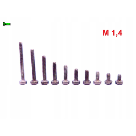 M1,4x12 śruba tytanowa z łbem walcowym płaskim din 84 śruby tytanowe gr 2