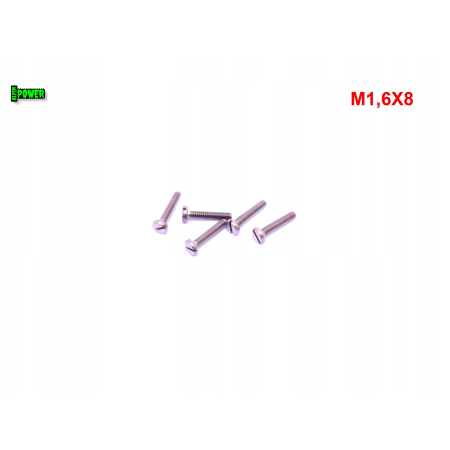 M1,6x8 śruba din 84 iso 1207 tytanowa z łbem walcowym płaskim śruby tytan