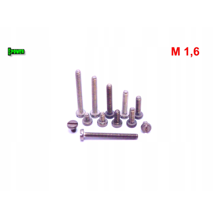 M1,6x10 śruba din 84 iso 1207 tytanowa z łbem walcowym płaskim śruby tytan