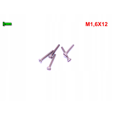 M1,6x12 śruba din 84 iso 1207 tytanowa z łbem walcowym płaskim śruby tytan