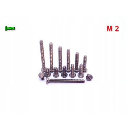 M2x16 śruba din 84 iso1207 tytanowa z łbem walcowym płaskim śruby tytanowe