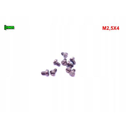 M2,5x4 śruba din 84 iso1207 tytanowa z łbem walcowym płaskim śruby tytanowe
