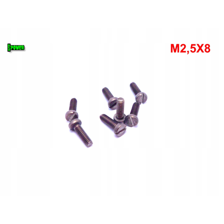 M2,5x8 śruba din 84 iso1207 tytanowa z łbem walcowym płaskim śruby tytanowe