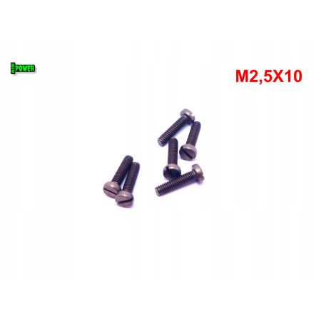 M2,5x10 śruba din84 iso1207 tytanowa z łbem walcowym płaskim śruby tytanowe