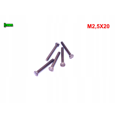 M2,5x20 śruba din84 iso1207 tytanowa z łbem walcowym płaskim śruby tytanowe