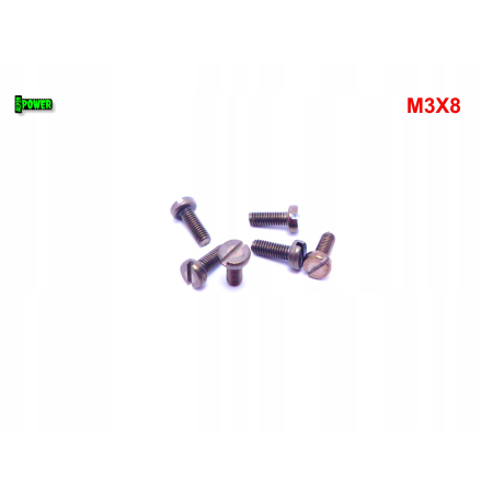 M3x8 śruba din 84 iso 1207 tytanowa z łbem walcowym płaskim śruby tytanowe