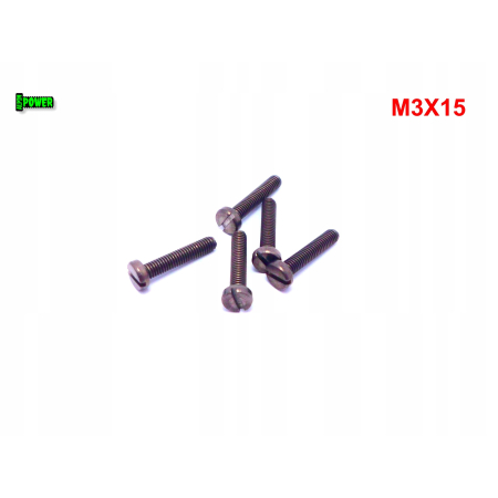 M3x15 śruba din 84 iso 1207 tytanowa z łbem walcowym płaskim śruby tytanowe