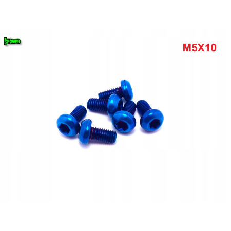 M5x10 śruba tytanowa torx t25 tytan gr 5 tarcze hamulcowe kolor niebieski