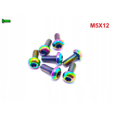 M5x12 śruba tytanowa torx iso 7380 tytan gr 5 do tarcz hamulcowych kolorowe
