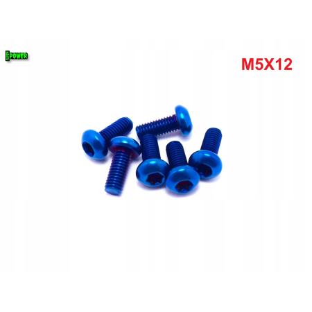 M5x12 śruba tytanowa torx t25 tytan gr 5 tarcze hamulcowe kolor niebieski
