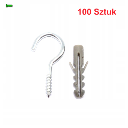 Kołek rozporowy z hakiem sufitowym 6x30 100 sztuk