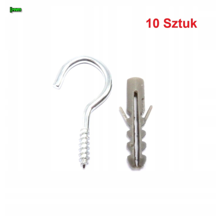 Kołek rozporowy z hakiem sufitowym 6x30 10 sztuk