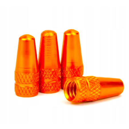 Kapturki nakrętki na wentyle do roweru presta nakrętki presta pomarańczowy
