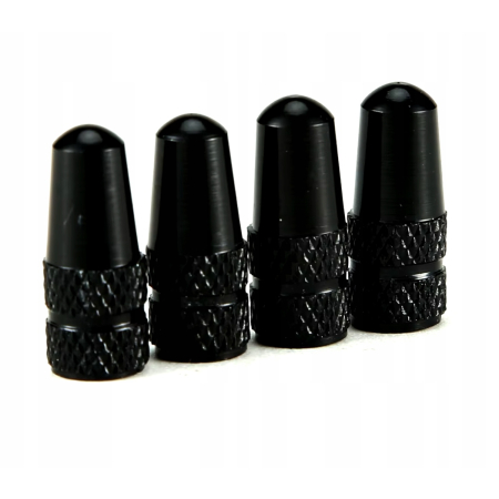 Nakrętki na wentyle presta czapki do opon roweru kapturki na zawory czarne