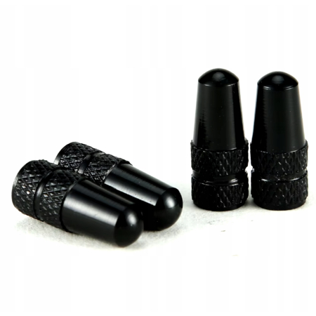 Nakrętki na wentyle presta czapki do opon roweru kapturki na zawory czarne