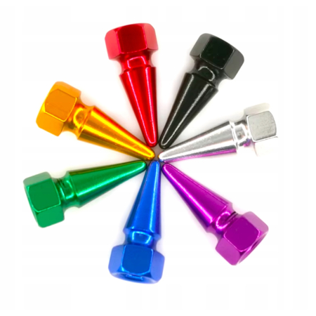 Nakrętki na wentyle czapki do opon kapturki na zawory przeciwpyłowe szare