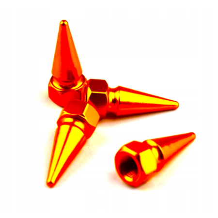 Nakrętki na wentyle czapki opon kapturki na zawory aluminiowe pomarańczowe