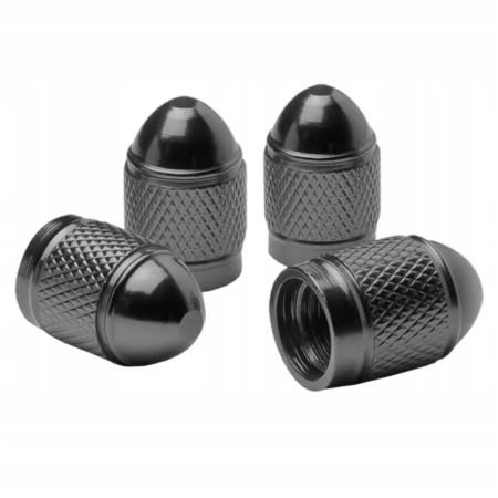 Nakrętki na wentyle czapki do opon kapturki na zawory przeciwpyłowe szare