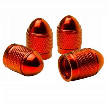 Nakrętki na wentyle czapki kapturki na zawory przeciwpyłowe pomarańczowe