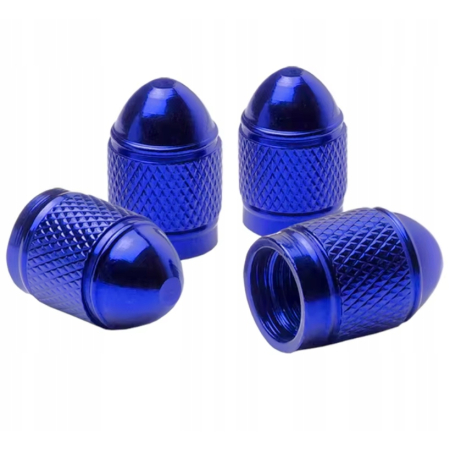 Nakrętki na wentyle czapki opon kapturki na zawory przeciwpyłowe niebieskie