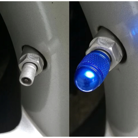 Nakrętki na wentyle czapki opon kapturki na zawory przeciwpyłowe niebieskie