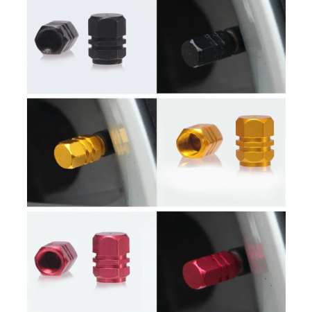 Czapki do opon kapturki na zawory osłony przeciwpyłowe samochodu aluminiowe