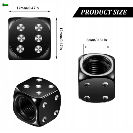 Nakrętki na wentyle kostki aluminiowe czapki do opon kapturki na zawory