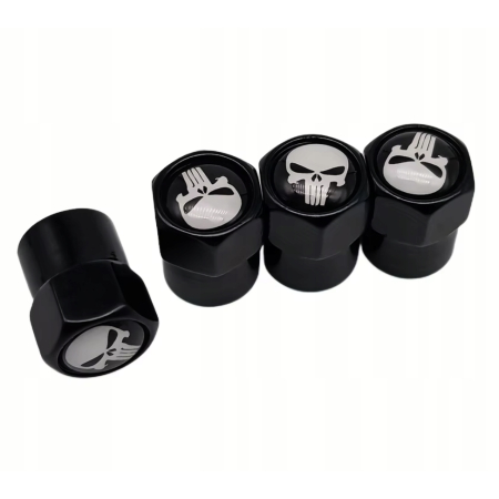 Punisher skull nakrętki na wentyle czapki do opon kapturki na zawory