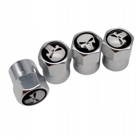 Punisher skull nakrętki na wentyle czapki do opon kapturki na zawory