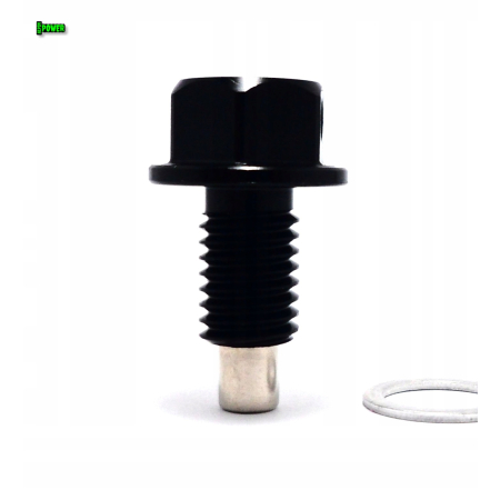 MAGNETYCZNY KOREK SPUSTOWY OLEJU M10X1,5 ALUMINIOWY CZARNY