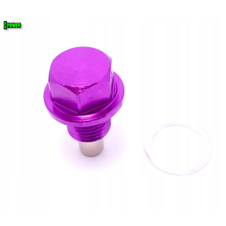 MAGNETYCZNY KOREK SPUSTOWY OLEJU M12X1,25 ALUMINIOWY FIOLETOWY