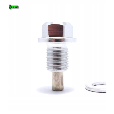 MAGNETYCZNY KOREK SPUSTOWY OLEJU M12X1,25 ALUMINIOWY SREBNY