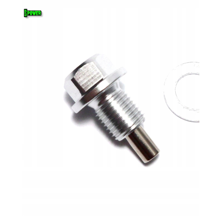 MAGNETYCZNY KOREK SPUSTOWY OLEJU M12X1,25 ALUMINIOWY SREBNY