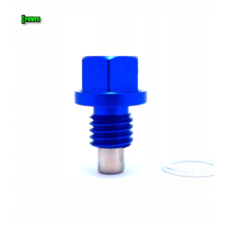 MAGNETYCZNY KOREK SPUSTOWY OLEJU M12X1,75 ALUMINIOWY 6061 NIEBIESKI