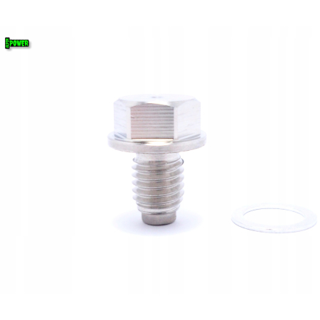 MAGNETYCZNY KOREK SPUSTOWY OLEJU M12X1,75 STAL NIERDZEWNA