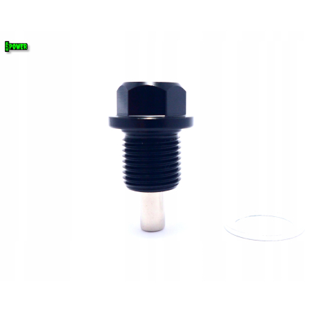 MAGNETYCZNY KOREK SPUSTOWY OLEJU M14X1,25 ALUMINIOWY 6061 ANODOWANY CZARNY