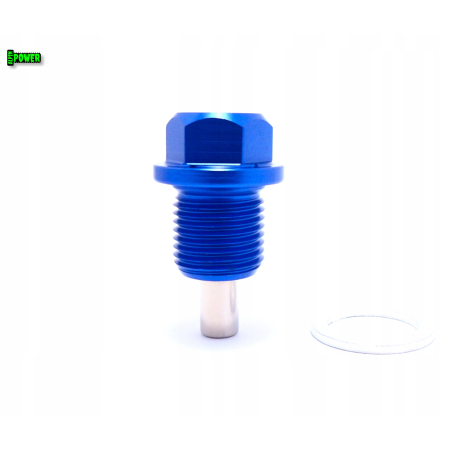 MAGNETYCZNY KOREK SPUSTOWY OLEJU M14X1,25 ALUMINIOWY ANODOWANY NIEBIESKI