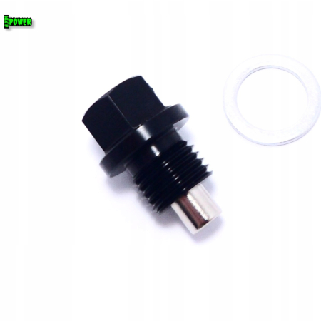 MAGNETYCZNY KOREK SPUSTOWY OLEJU M14X1,5 ALUMINIOWY CZARNY