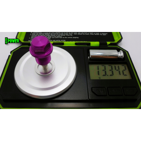 MAGNETYCZNY KOREK SPUSTOWY OLEJU M14X1,5 ALUMINIOWY ANODOWANY FIOLETOWY