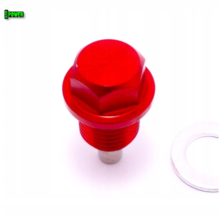 MAGNETYCZNY KOREK SPUSTOWY OLEJU M14X1,5 ALUMINIOWY CZERWONY