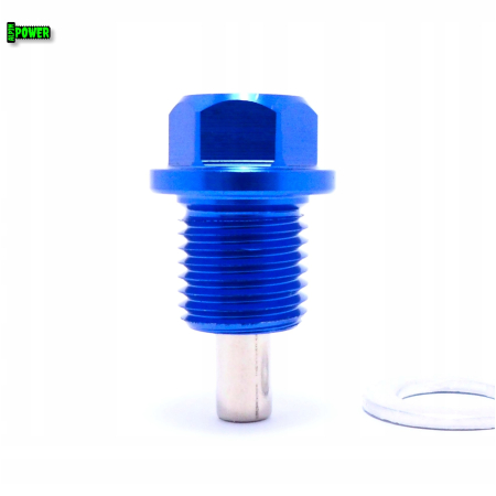 MAGNETYCZNY KOREK SPUSTOWY OLEJU M14X1,5 ALUMINIOWY NIEBIESKI