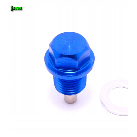 MAGNETYCZNY KOREK SPUSTOWY OLEJU M14X1,5 ALUMINIOWY NIEBIESKI
