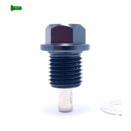 MAGNETYCZNY KOREK SPUSTOWY OLEJU M14X1,5 ALUMINIOWY SZARY