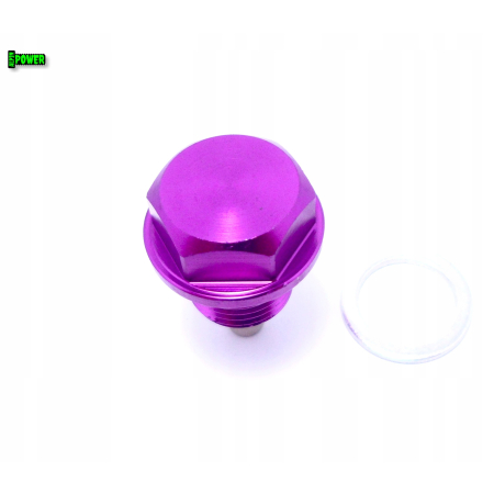 MAGNETYCZNY KOREK SPUSTOWY OLEJU M16X1,5 ALUMINIOWY FIOLETOWY