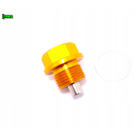 MAGNETYCZNY KOREK SPUSTOWY OLEJU M18X1,5 ALUMINIOWY 6061 ZŁOTY