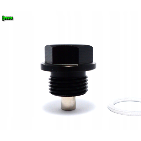 MAGNETYCZNY KOREK SPUSTOWY OLEJU M18X1,5 ALUMINIOWY CZARNY