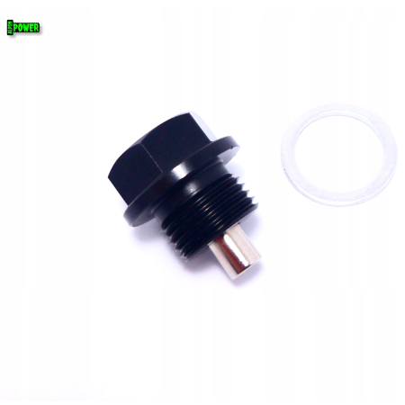 MAGNETYCZNY KOREK SPUSTOWY OLEJU M18X1,5 ALUMINIOWY CZARNY