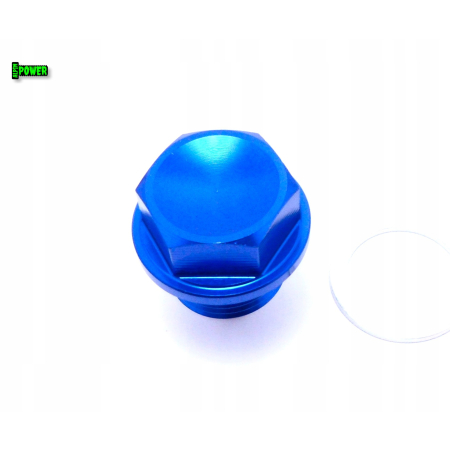 MAGNETYCZNY KOREK SPUSTOWY OLEJU M18X1,5 ALUMINIOWY 6061 NIEBIESKI