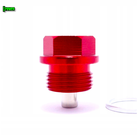 MAGNETYCZNY KOREK SPUSTOWY OLEJU M20X1,5 SUBARU ALUMINIOWY CZERWONY